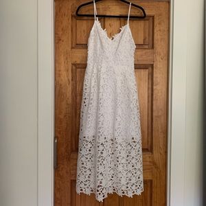White midi dress